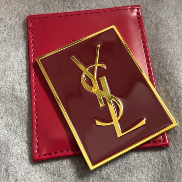 Yves Saint Laurent Red and Gold Mirror with Case - Picture 1 of 6